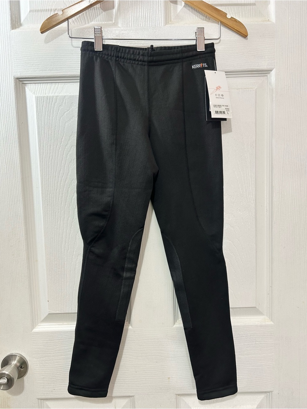 Kerrits Kids Fleece Lite II Knee Patch Tight Black NWT Riding Pants Sz Large